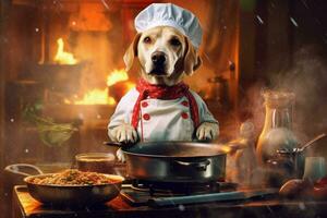 chef dog cooking photo