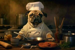 cocinero perro retrato Cocinando foto