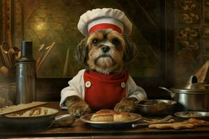 cocinero perro retrato Cocinando foto
