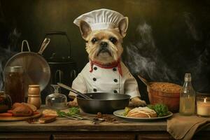 chef dog portrait cooking photo