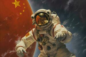 chinese astronaut moon photo