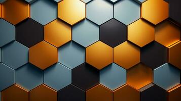 A visually appealing composition highlighting the precision of hexagonal patterns in architecture or design, with designated areas for text, background image, AI generated photo