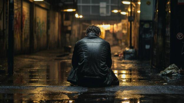 An image capturing the raw and authentic moments of urban life in a grunge style, set against a textured urban backdrop. Provide space for text, background image, AI generated photo