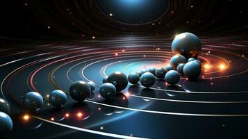 An image that symbolizes the bending and warping of space-time due to massive celestial bodies, providing space for text, background image, AI generated photo