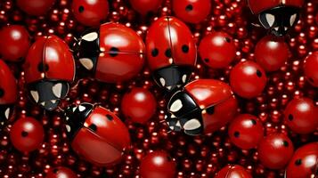 An image showcasing ladybugs as part of an artfully designed, textured composition, allowing space for text, background image, AI generated photo
