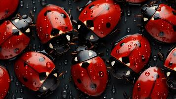 An image showcasing ladybugs as part of an artfully designed, textured composition, allowing space for text, background image, AI generated photo