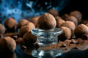 chocolate truffles sugar photo