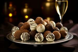 chocolate truffles food photo