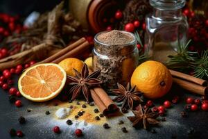 christmas composition spices photo