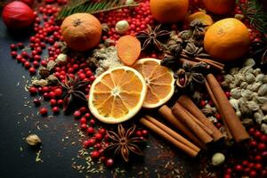 christmas composition spices photo