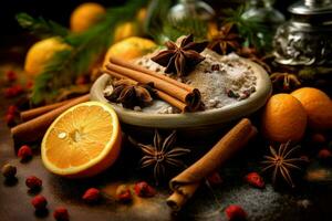 christmas composition spices photo