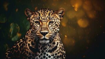 Close-up of awesome leopard with textured background and space for text, background image, AI generated photo