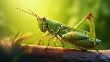 Close-up of grasshopper with textured background and space for text, background image, AI generated photo