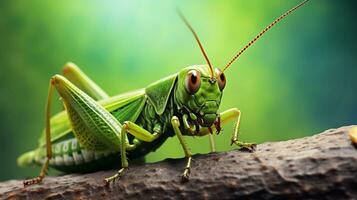 Close-up of grasshopper with textured background and space for text, background image, AI generated photo