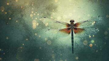 Dragonfly with textured background and space for text, background image, AI generated photo