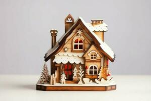 christmas house wooden composition photo