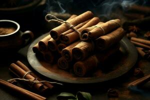 cinnamon sticks food photo