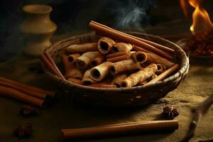 cinnamon sticks food photo