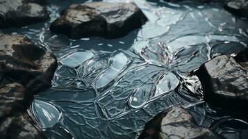 A scene illustrating abstract patterns and textures inspired by elements of nature, such as water, leaves, or stones, background image, generative AI photo