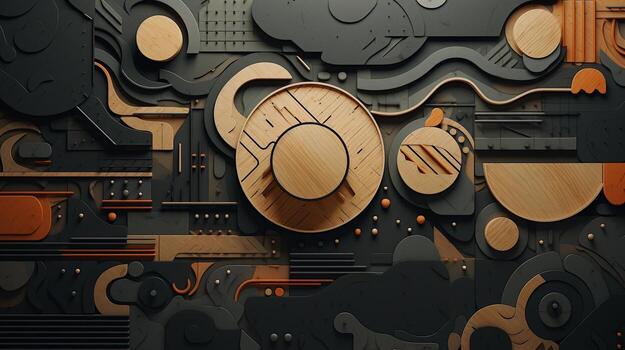 A visually captivating composition featuring a woodcut dot illustration with unique textures and shading, space for text, background image, generative AI photo