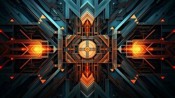 An artistic portrayal of an abstract background composed of geometric shapes and patterns, allowing space for text, background image, generative AI photo