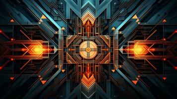 An artistic portrayal of an abstract background composed of geometric shapes and patterns, allowing space for text, background image, generative AI photo