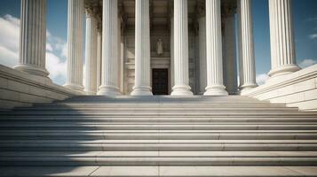 An artistic portrayal of marble incorporated into the grand architecture of a historic building or monument, background image, generative AI photo