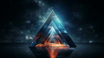 An artistic portrayal of a triangle representing innovation and progress, background image, generative AI photo