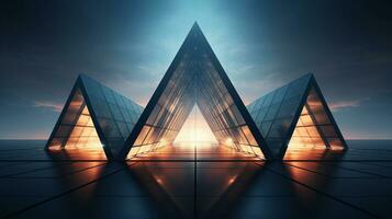 A striking image featuring the geometric beauty of a triangular architectural element, inviting text to explore the principles of geometric design, background image, generative AI photo