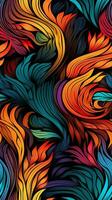 colorful batik pattern, vector, flat design, vertical format, background image, generative AI photo