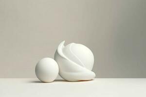 close - up white minimalist background realistic a photo