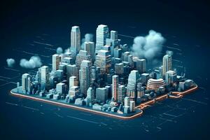 cloud networks concept city photo