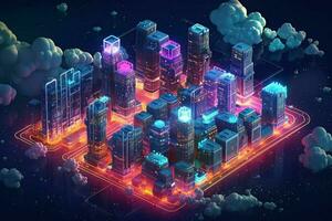 cloud networks concept city photo