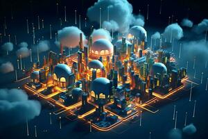 cloud networks concept city photo