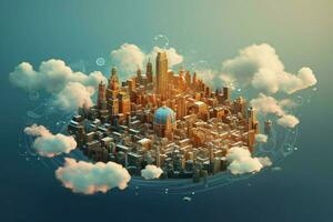 cloud networks concept city photo