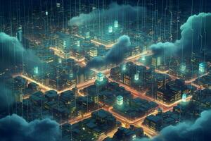 cloud networks concept city photo