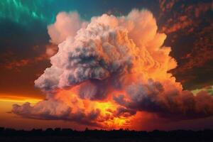 nube puesta de sol explosión foto