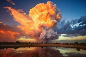 nube puesta de sol explosión foto