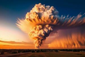 nube puesta de sol explosión foto