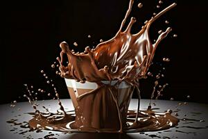 cocoa chocolate splash liquid photo