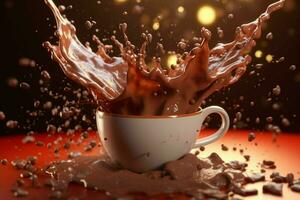 cocoa chocolate splash cinematic photo