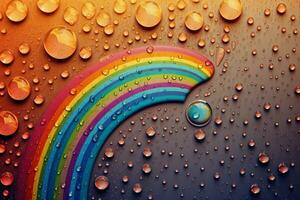 colorful background with a rainbow and drops photo