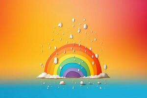 colorful background with a rainbow and drops photo