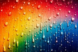 vistoso antecedentes con un arco iris y gotas foto