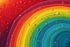 colorful background with a rainbow and drops photo