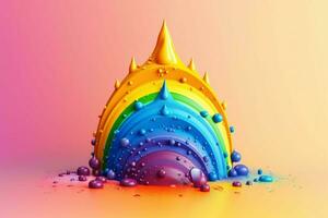 colorful background with a rainbow and drops photo