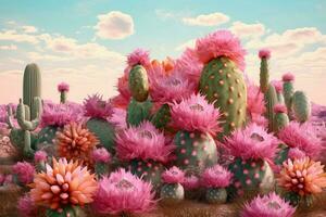 colorful pink cactus photo