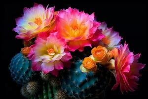 colorful pink cactus photo