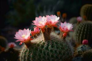 colorful pink cactus photo