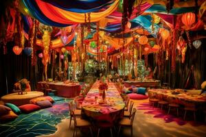 colorful serpentine party photo